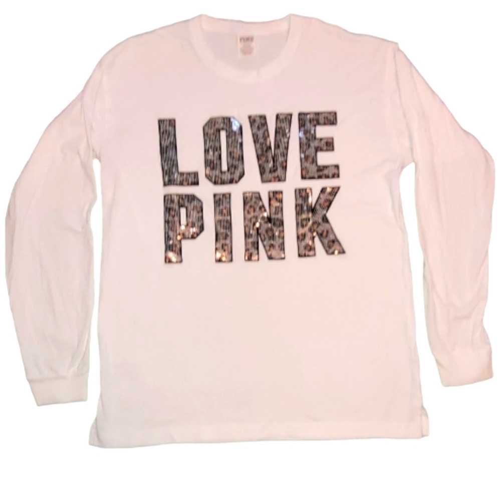 VS PINK LONG SLEEVE SHIRT, SIZE M